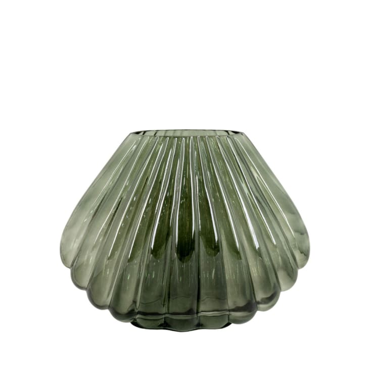 Vase en verre H22cm vert-Palma