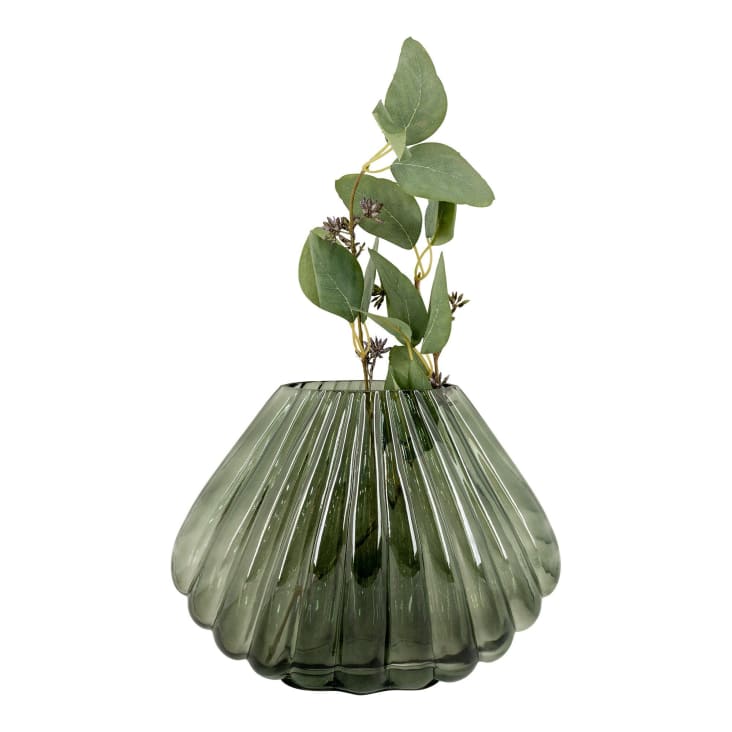 Vase en verre H22cm vert-Palma cropped-3