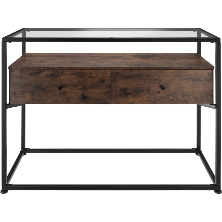 Console stile industriale 101,5 x 41,5 x 80,5 legno scuro Reading ...