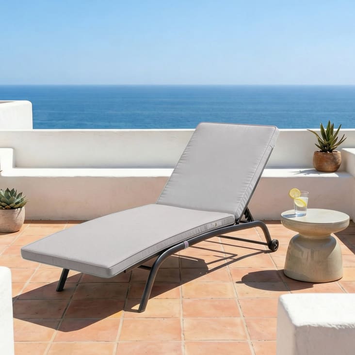 Materasso Piscina Spiaggia Materasso Da Giardino E Lettino - 204x60cm, Grigio Cenere, Per Esterni E Piscina Cuscino Per Lettino Da Esterno