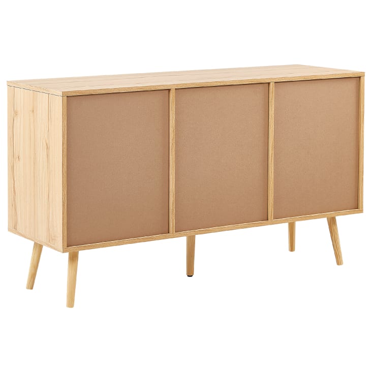 Mueble TV de ratán madera clara/dorado 120 x 40 cm PEROTE 