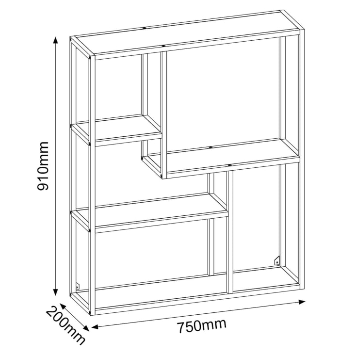 Étagère murale moderne Troyat 3 niveaux Effet Lin beige