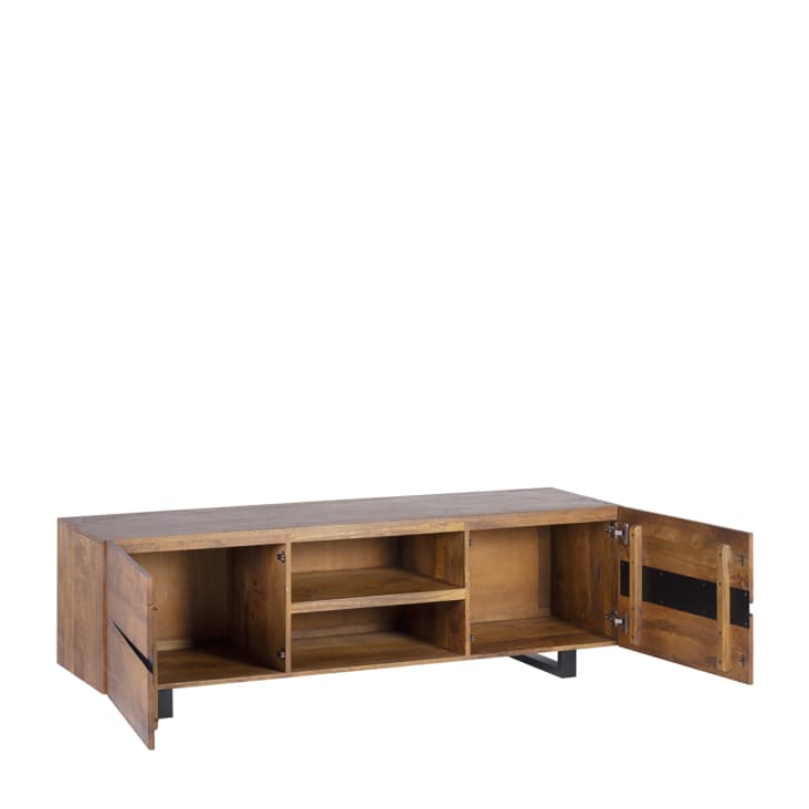Mueble tv de madera marrón y hierro L 160 cm MUNICH