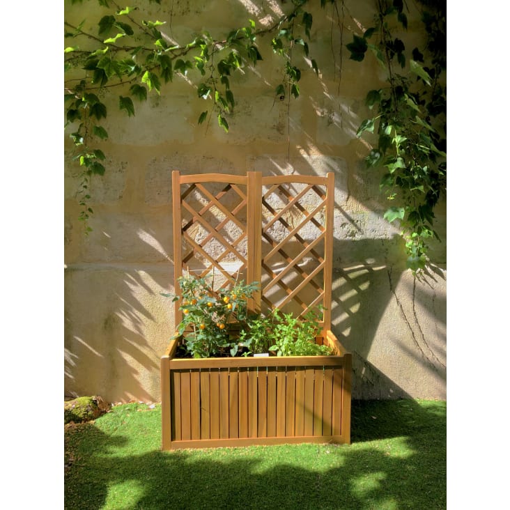 Jardinière avec treillis 87x43,5x130 cm en acacia naturel