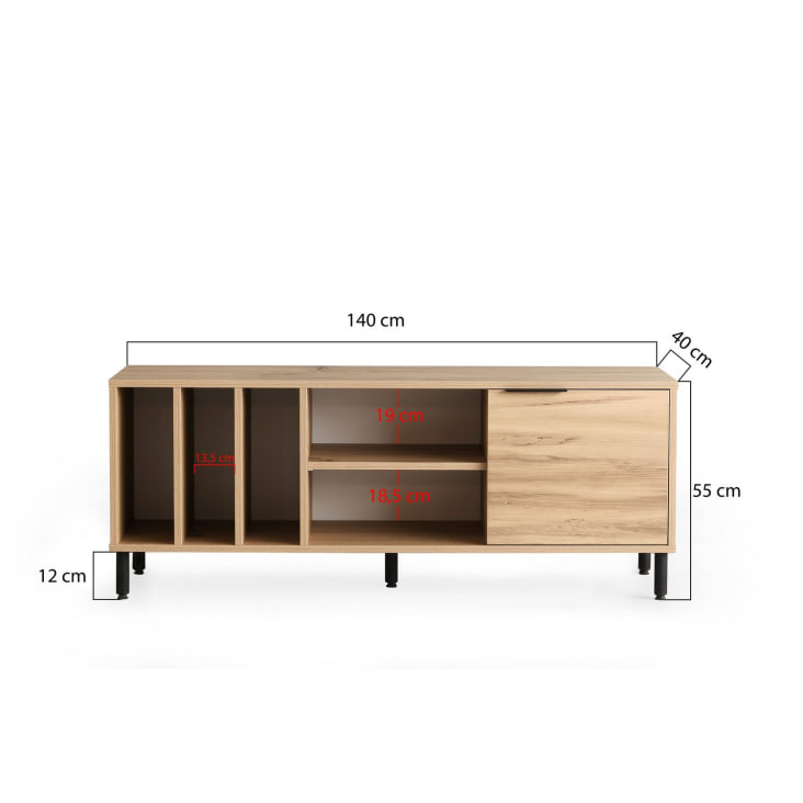 Buffet de cuisine meuble cuisine rangement avec 3 portes et 1 niche de  rangement 60 x 40 x 180 cm