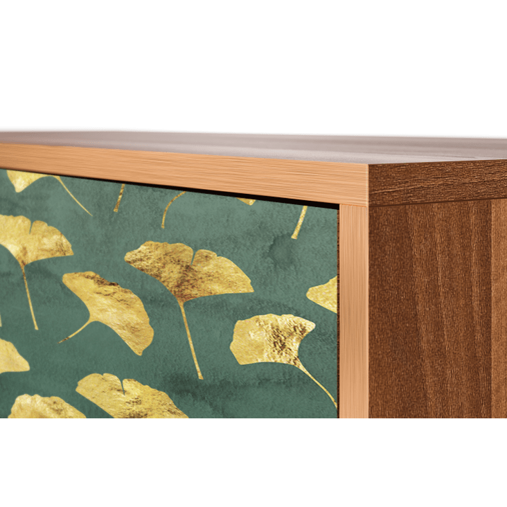 Sideboard grün und gelb mit 3 Schubladen und 1 Tür L 115 cm GINGKO ...