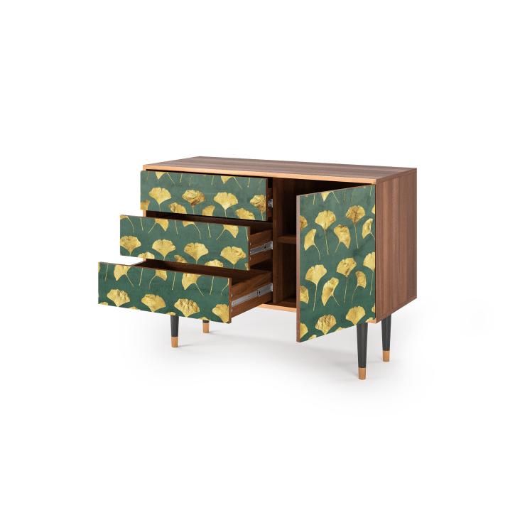 Sideboard grün und gelb mit 3 Schubladen und 1 Tür L 115 cm GINGKO ...