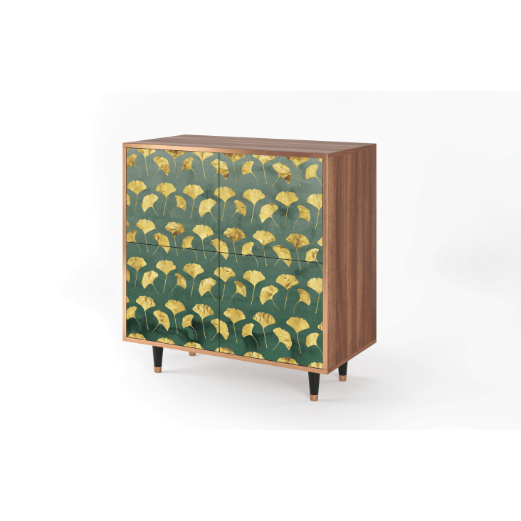 Sideboard grün und gelb mit 4 Türen L 94 cm GINGKO LEAVES | Maisons du ...