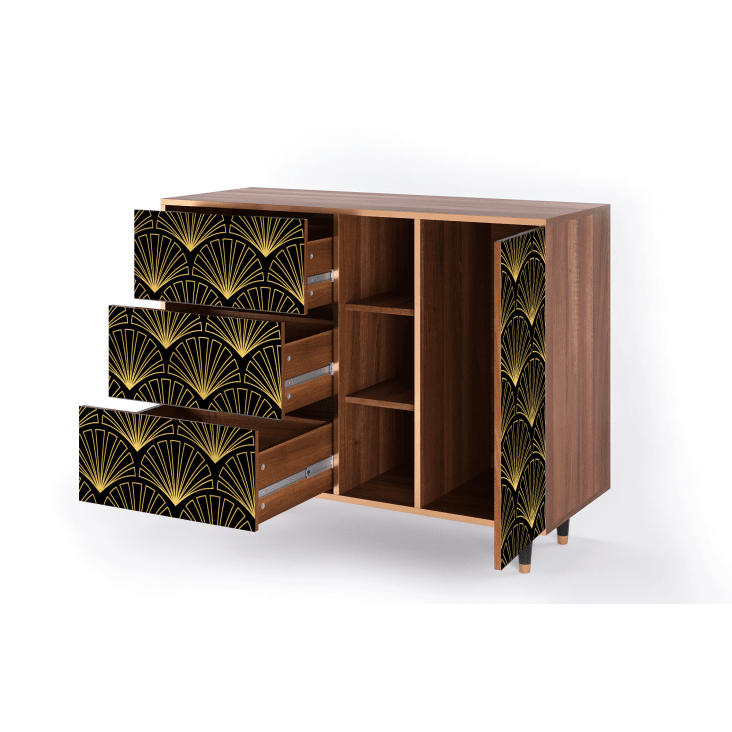 Credenza nera 3 cassetti e 1 anta L 125 cm BIRD OF JUNO Maisons du Monde