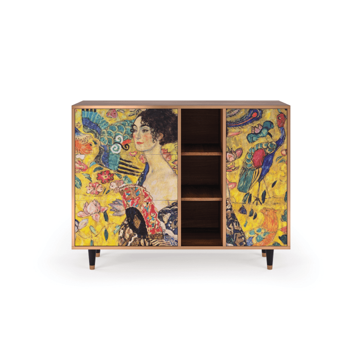 Credenza gialla 3 cassetti e 1 anta L 125 cm LADY WITH FAN BY GUSTAV