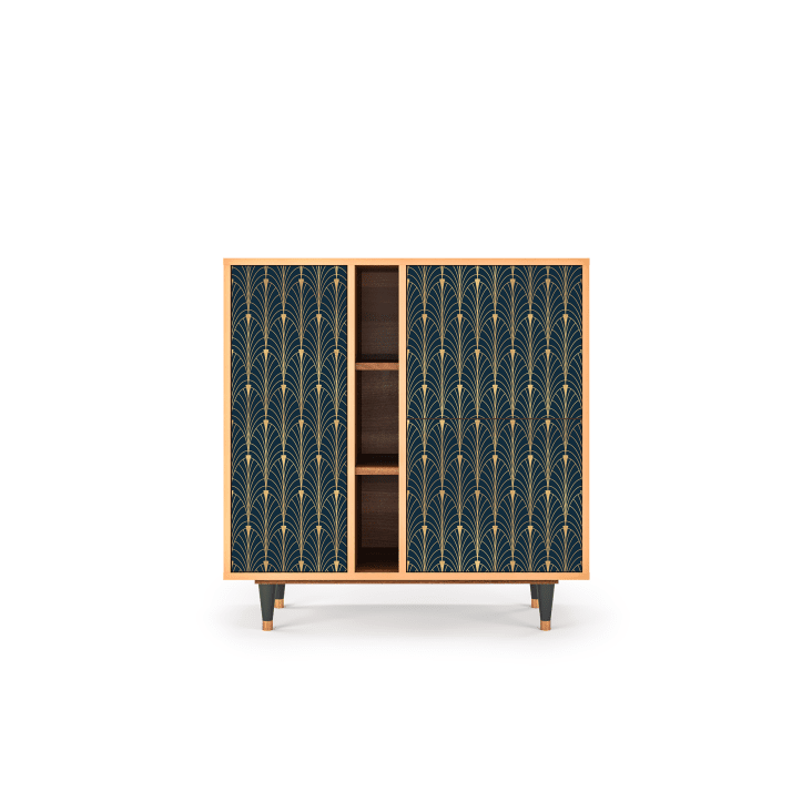 Credenza blu e gialla 3 porte L 94 cm FLOWER OF THE NILE Maisons du Monde