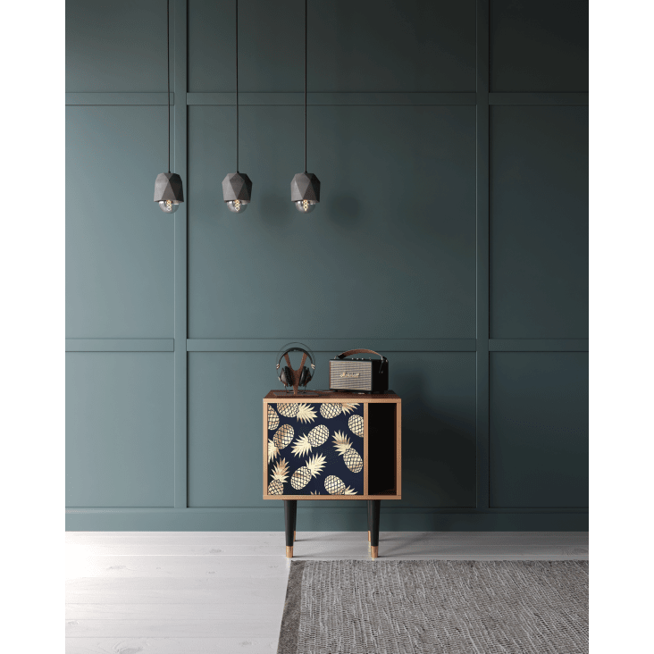 Meuble Mdf Laqué POSNORD Table De Chevet Bleu Marine 38x36x63cm - MDF Laqué Avec Tiroir - Design Contemporain Chevet De Lit Lot De 2