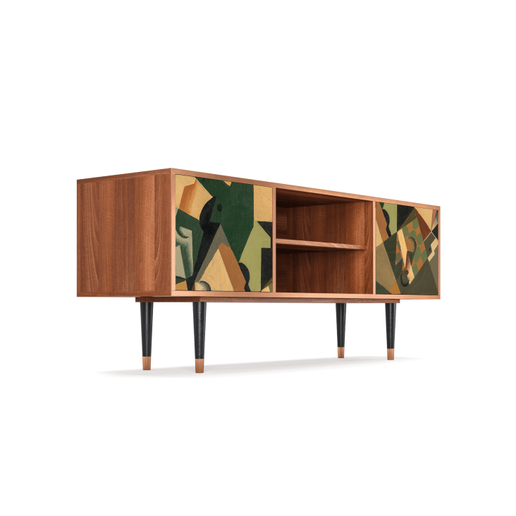 Mobile TV multicolore 2 ante L 170 cm GLASS AND CHECKERBOARD BY JUAN