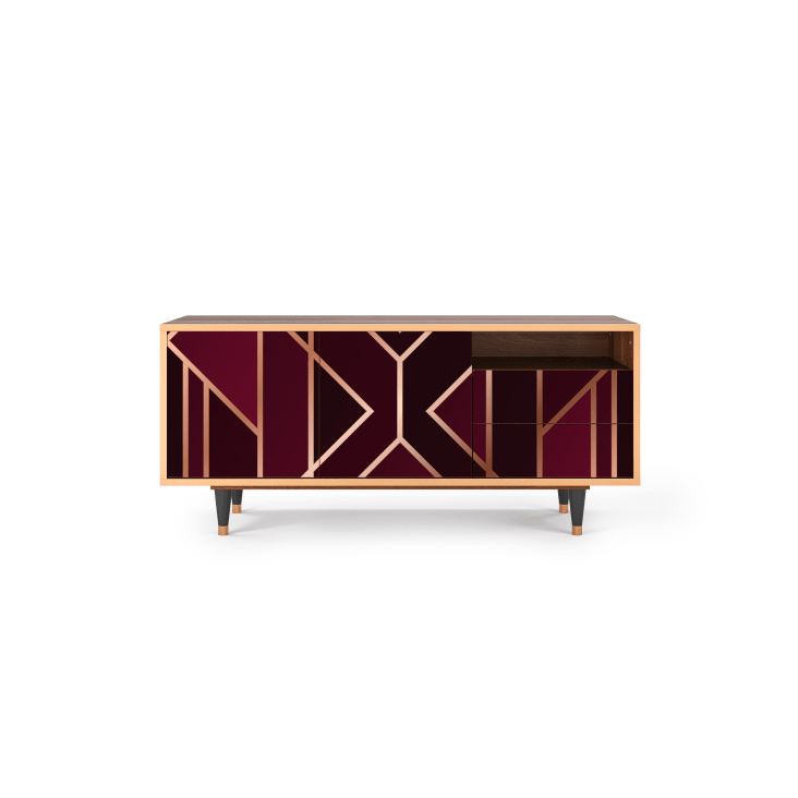 Mobile TV bordeaux 2 cassetti e 2 ante L 125 cm BURGUNDY JEWELERY Maisons du Monde