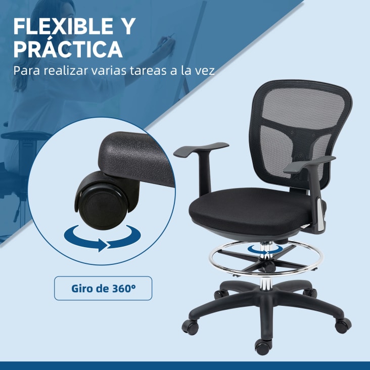 Silla de escritorio 59x59x115 cm negro cropped-5