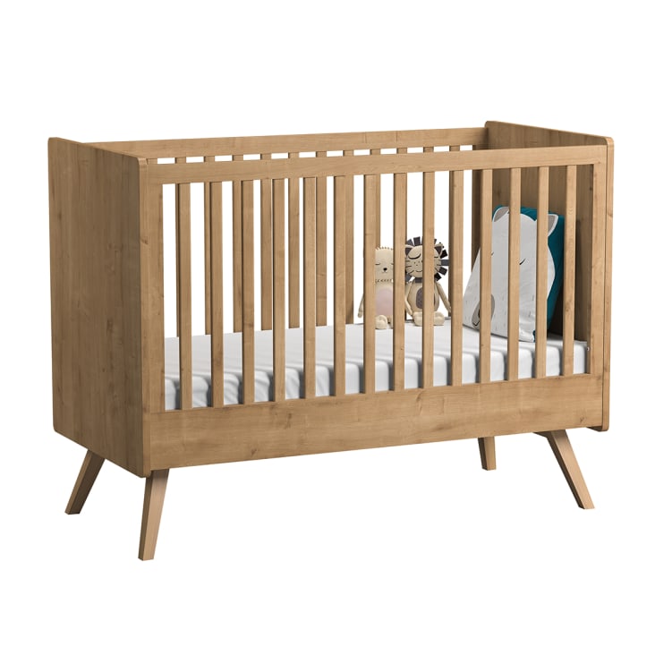 Chambre bébé : Trio - lit bébé 60x120 commode armoire naturel-TRIO - VINTAGE cropped-3