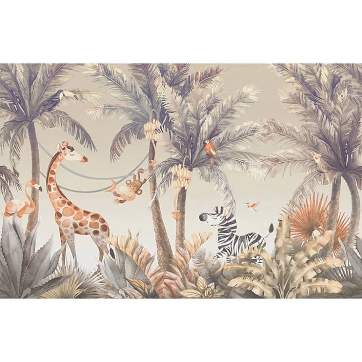 Papel pintado autoadhesivo selva con animales 400x260cm