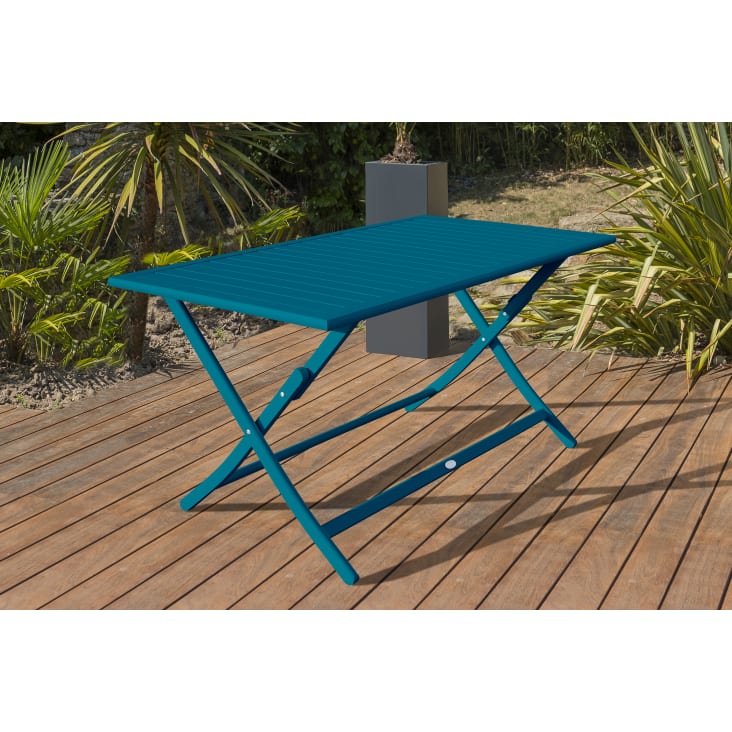 Mesa de jardín plegable de aluminio verde azulado-Marius cropped-2