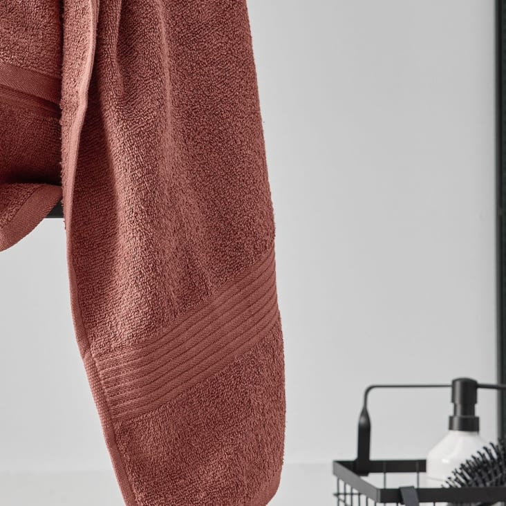 Maxi drap de bain uni en coton rouge 90x150-Mevak baño cropped-4