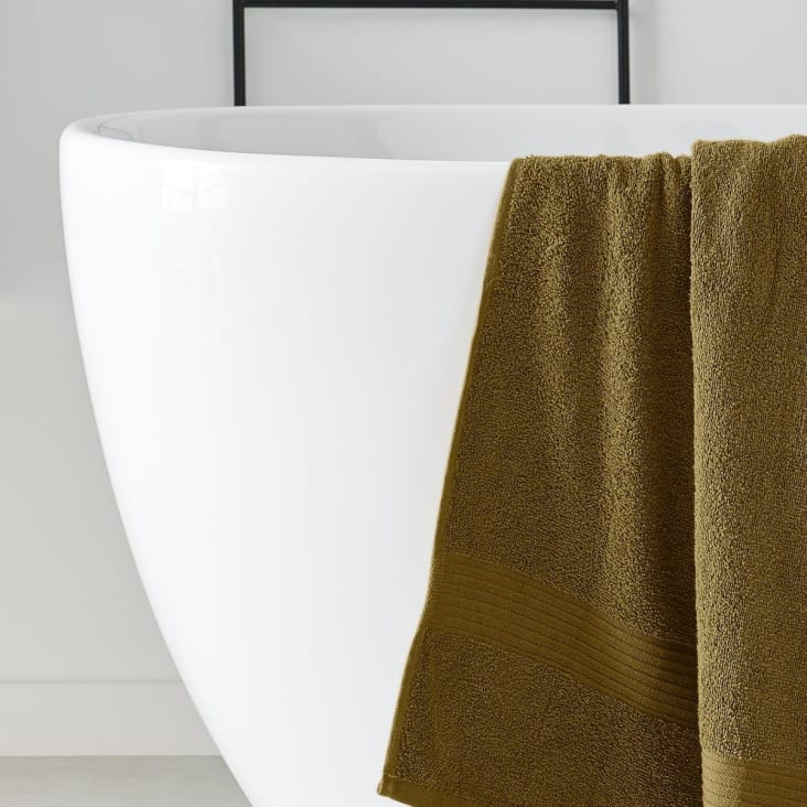 Maxi drap de bain uni en coton bronze 90x150-Mevak baño cropped-4