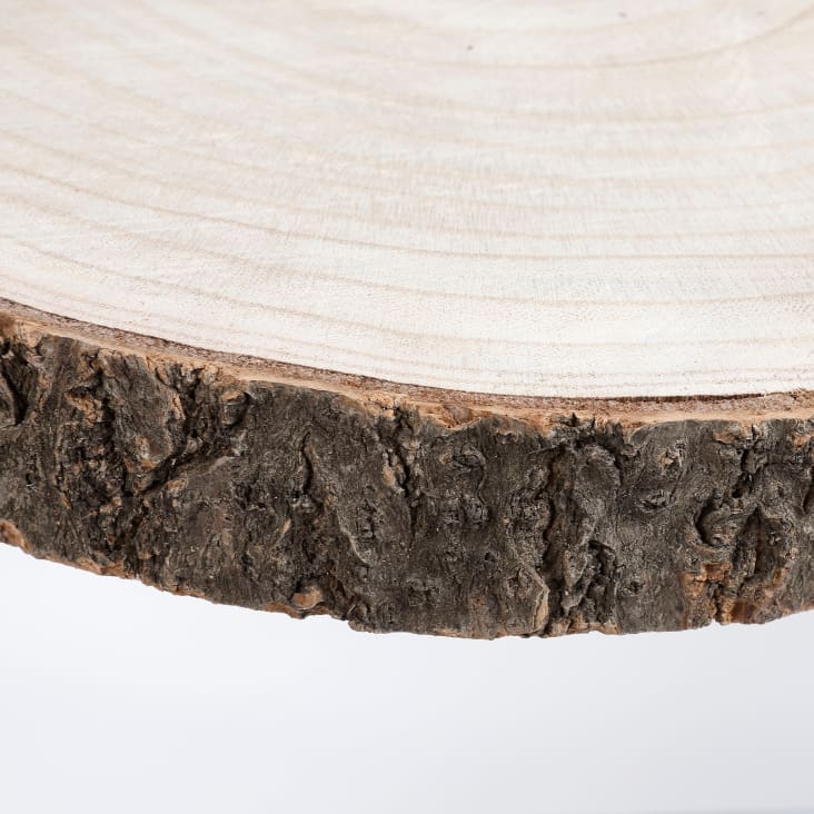 Table d'appoint tronc d'arbre en métal et bois-Pia cropped-6