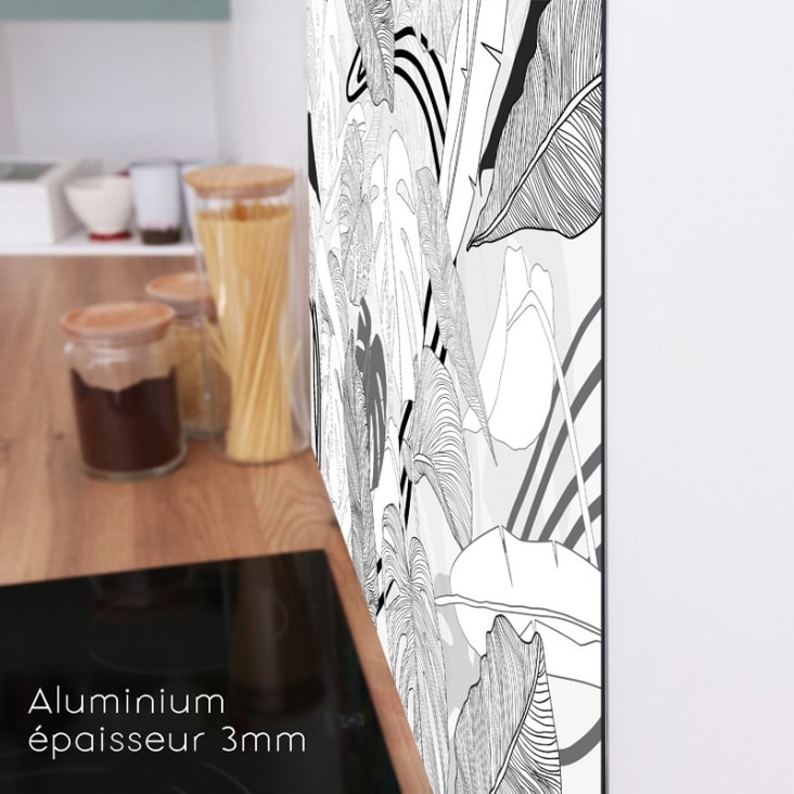 Paraschizzi cucina in alluminio, set di 2 : L100xH20 cm - Verde BORNEO B&W