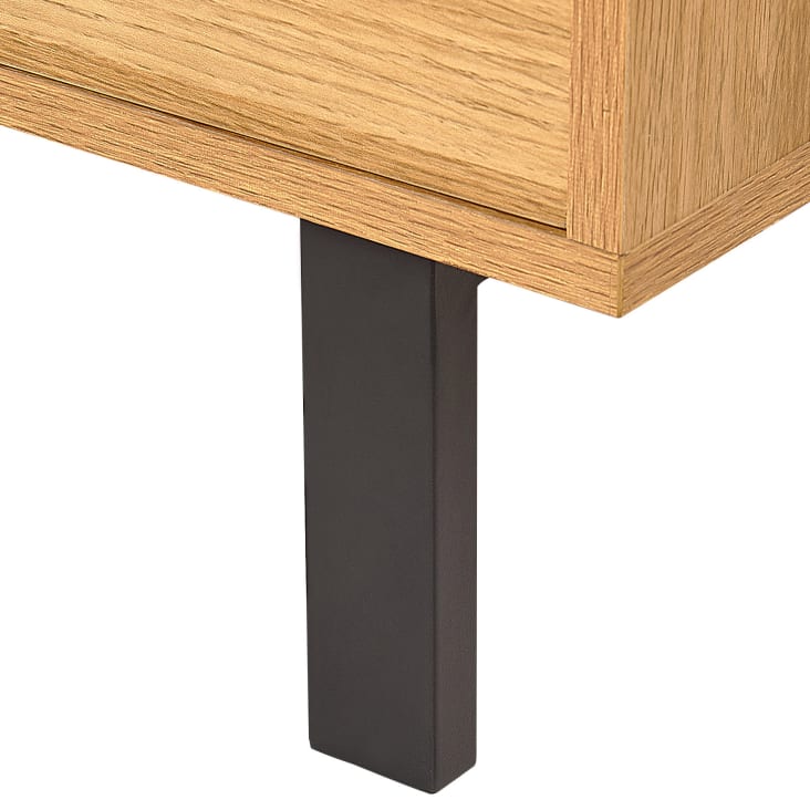 Mueble TV Cedar de 160 cm, de madera de cedro y tapa de cristal