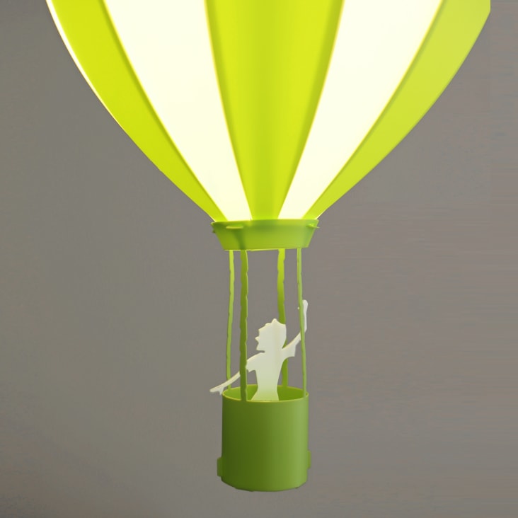 Montgolfière verte (et or) à suspendre - diamètre 18 cm