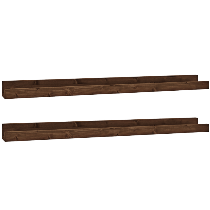 Pack 2 estantes de madera flotante tono nogal 100cm DUC | Maisons du Monde