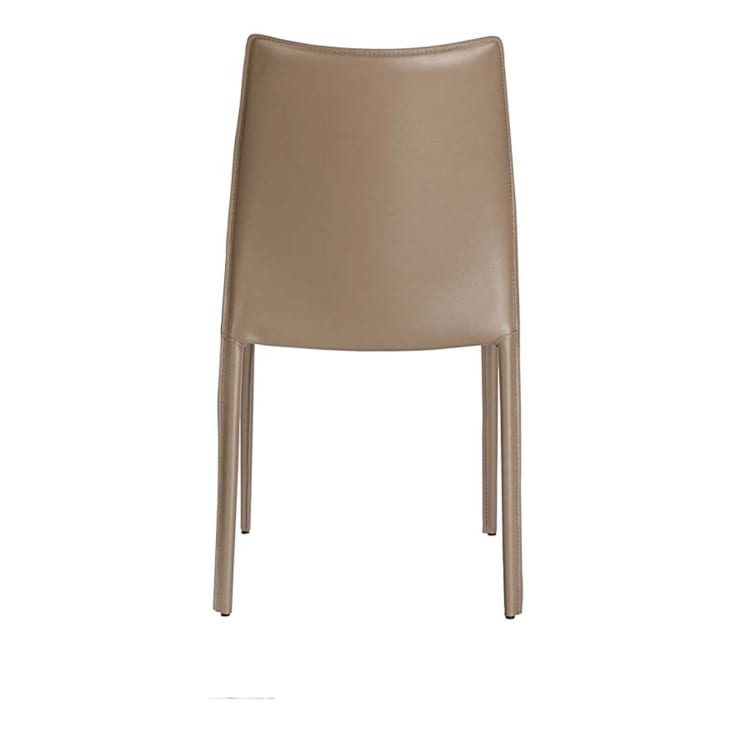Chaise de repas en cuir reconstitué sable-Solène cropped-4