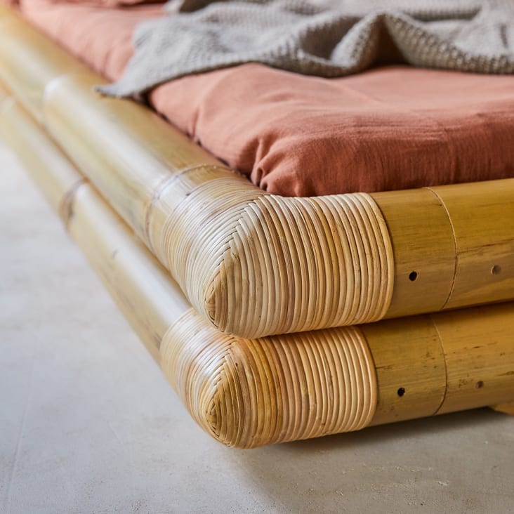 Bandeja cama gris de bambú - Comprar