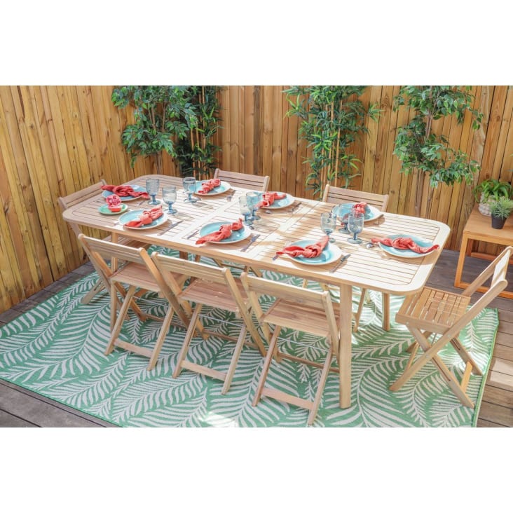 Ensemble table de jardin extensible 6/8 personnes + 8 chaises pliantes-Sydney cropped-10