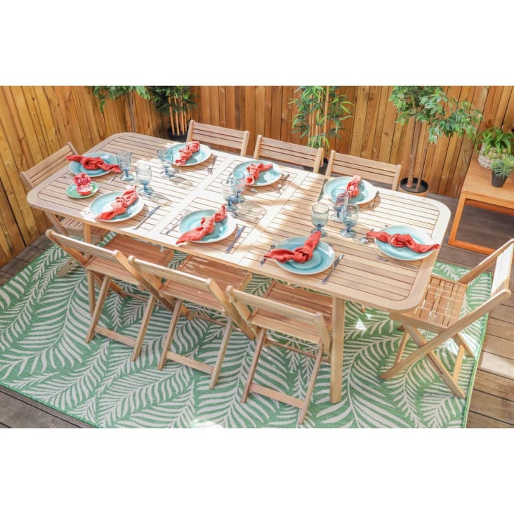 Ensemble table de jardin extensible 6/8 personnes + 8 chaises pliantes-Sydney cropped-2