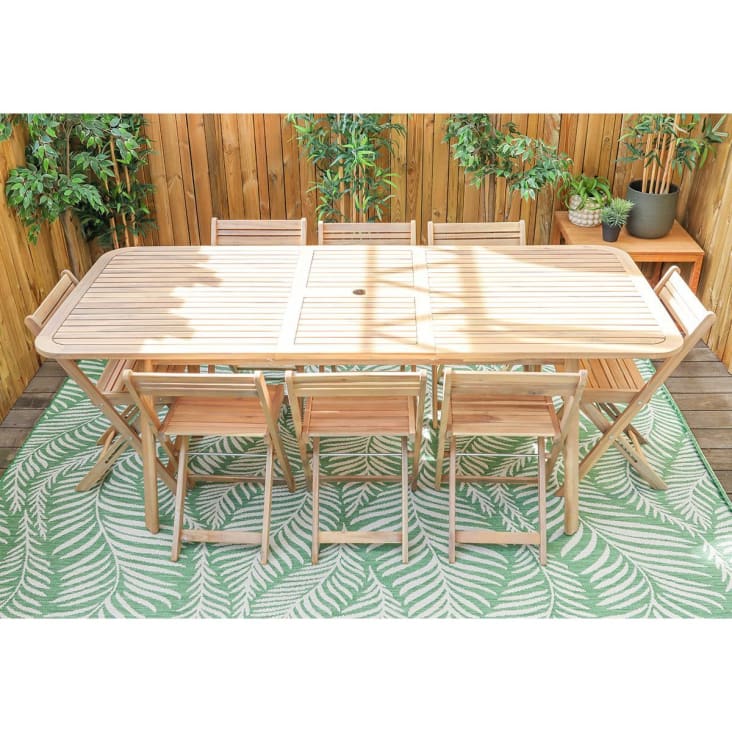 Ensemble table de jardin extensible 6/8 personnes + 8 chaises pliantes-Sydney cropped-3