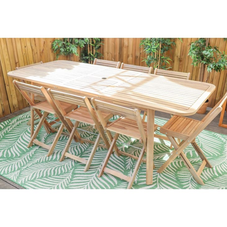 Ensemble table de jardin extensible 6/8 personnes + 8 chaises pliantes-Sydney cropped-4