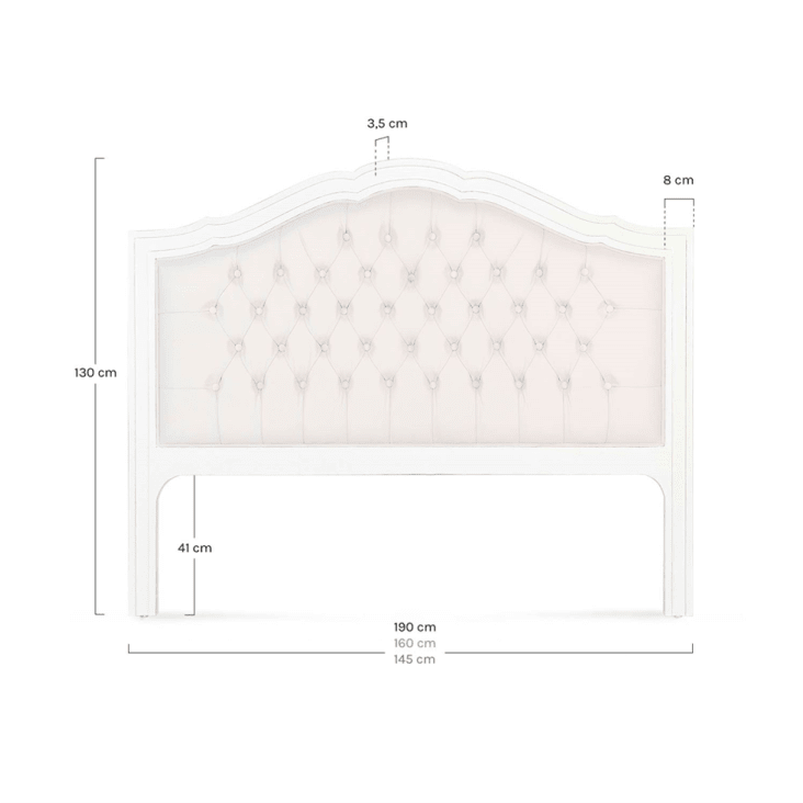 cabecero cama individual blanco de estilo romántico gran diseño