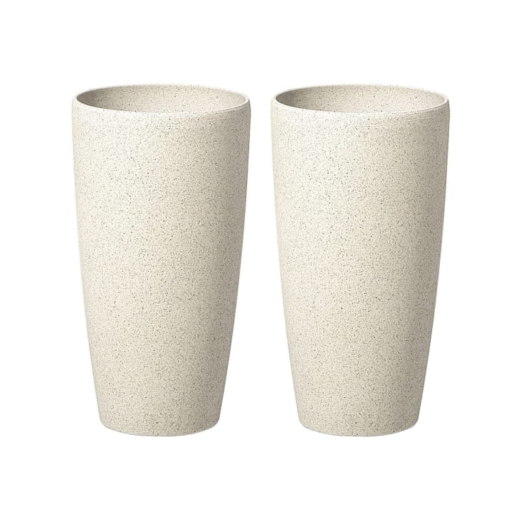 Vaso in resina da esterno e interno doppiofondo bianco 39x39x85H cm