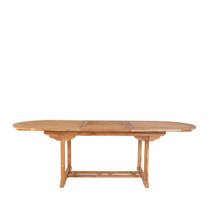 Table à manger de jardin extensible en teck 180-240x90cm bois clair-Salamanca