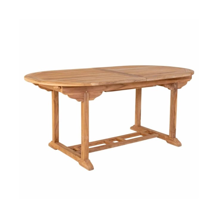 Table à manger de jardin extensible en teck 180-240x90cm bois clair-Salamanca cropped-10