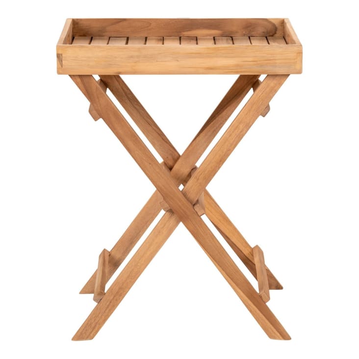 Table basse ronde en rondins de bois - Table d'appoint en teck