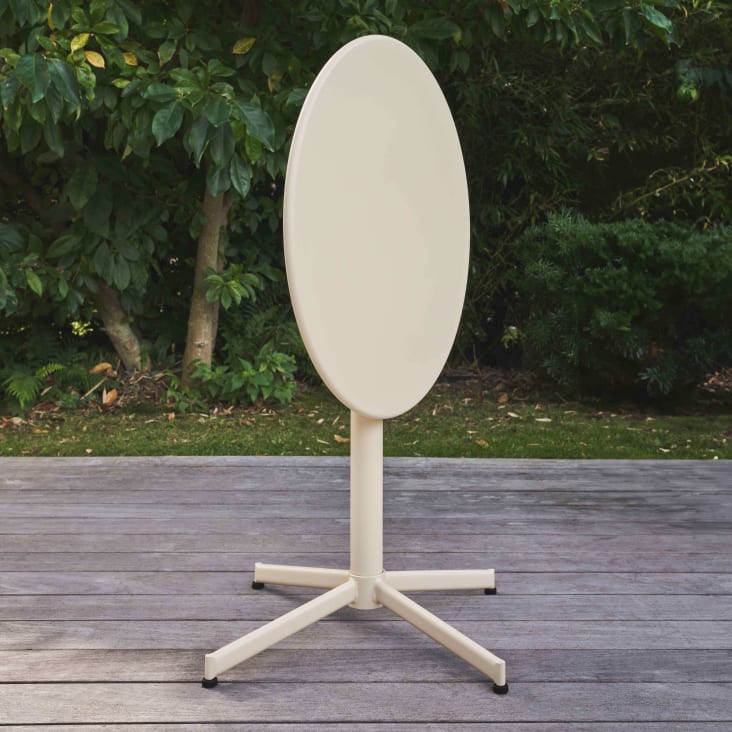 Tavolo Rotondo Da Bistrot Bolero - Acciaio Grigio Con Motivo, Per Interni Ed Esterni - Foto 8