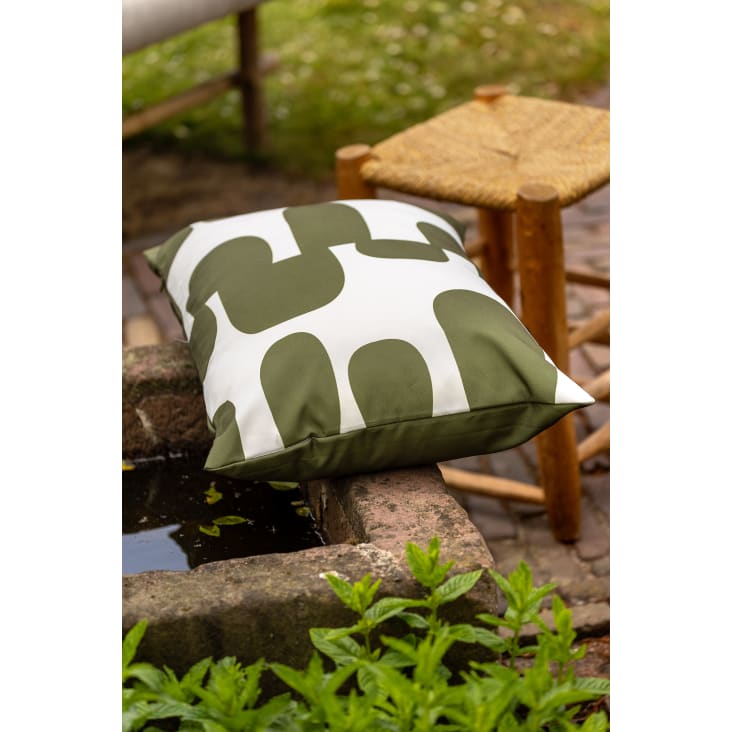 Housse de coussin d'extérieur olive 40x60 cm avec motif-Rivaro cropped-2