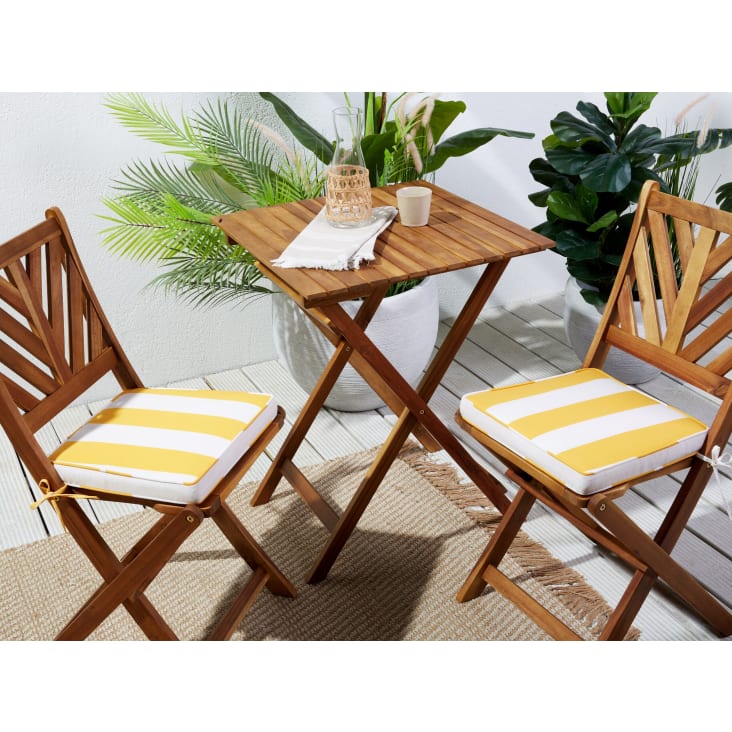 Set di 2 cuscini sedie da giardino giallo e bianco 37 x 34 cm Terni