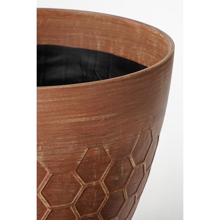 Vaso in plastica rotondo da giardino diametro 40 cm bronzo