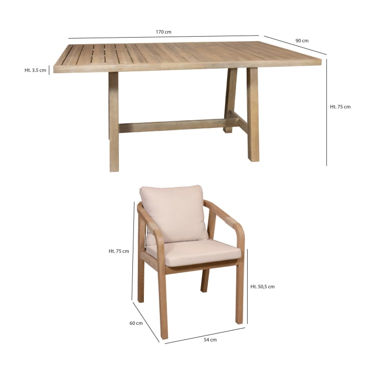 Ensemble de jardin table et chaises en bois d'acacia 6 places-Saona cropped-6