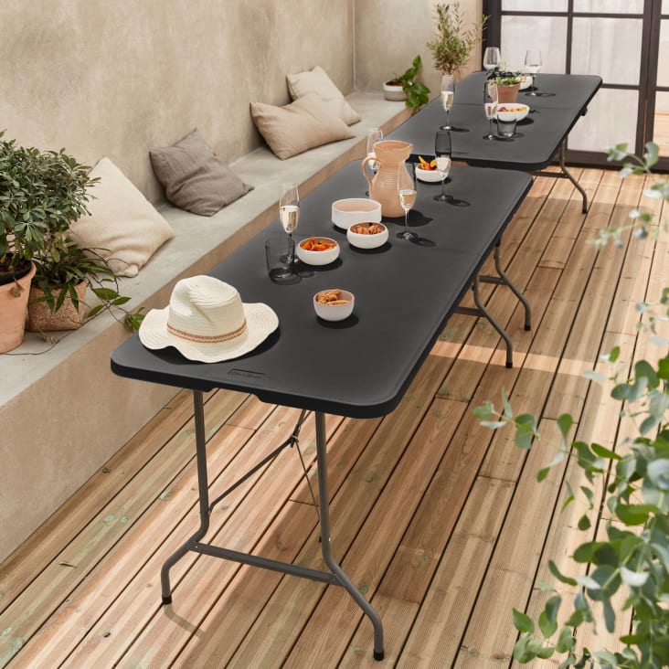 Table de jardin rectangulaire plastique vert 100x70x72.5cm