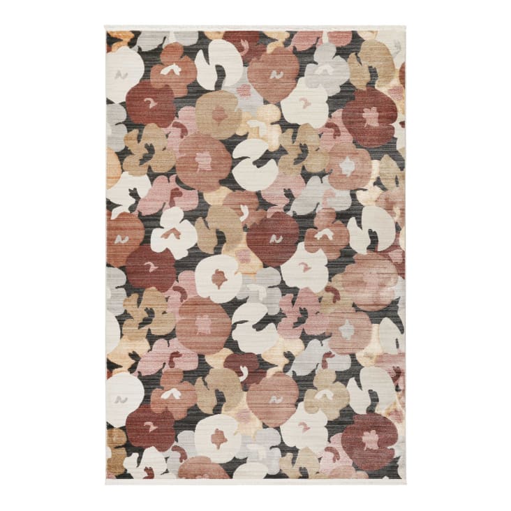 Tapis motif floral vintage tons chauds 133x190-Agneta