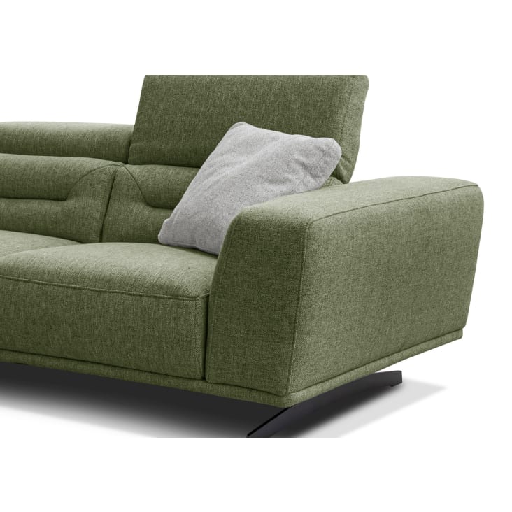 Canapé d'angle gauche 5 places tissu vert-Lucano cropped-3