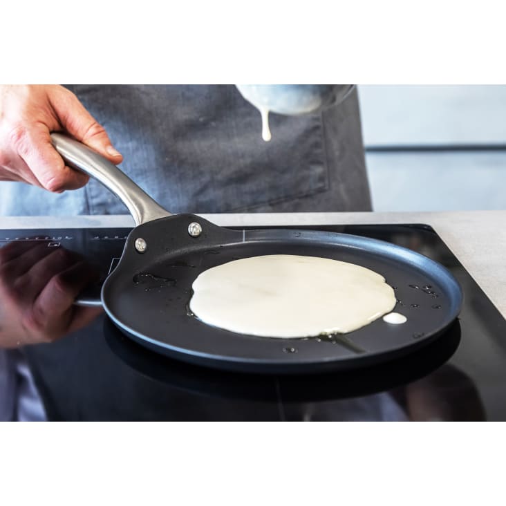 Teglia per pancake 24cm - induzione - acciaio al carbonio nero