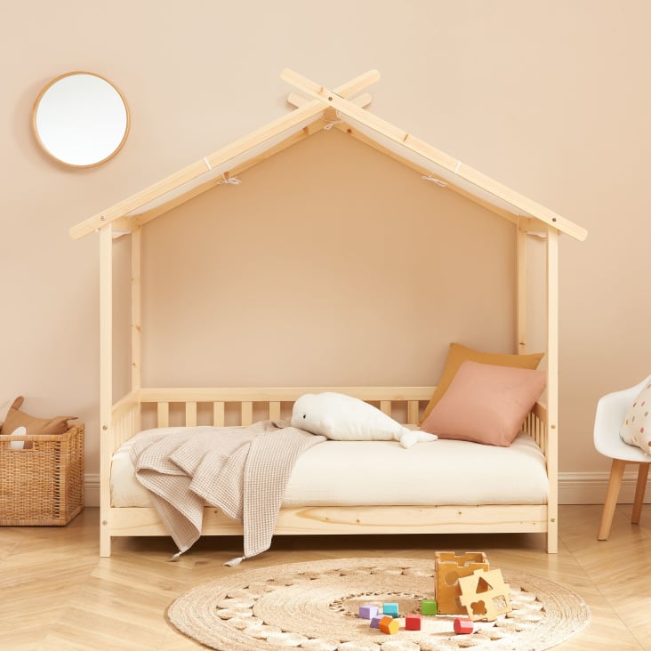 Lit Montessori 90x140 cm enfant Essentiel, lit au sol réversible